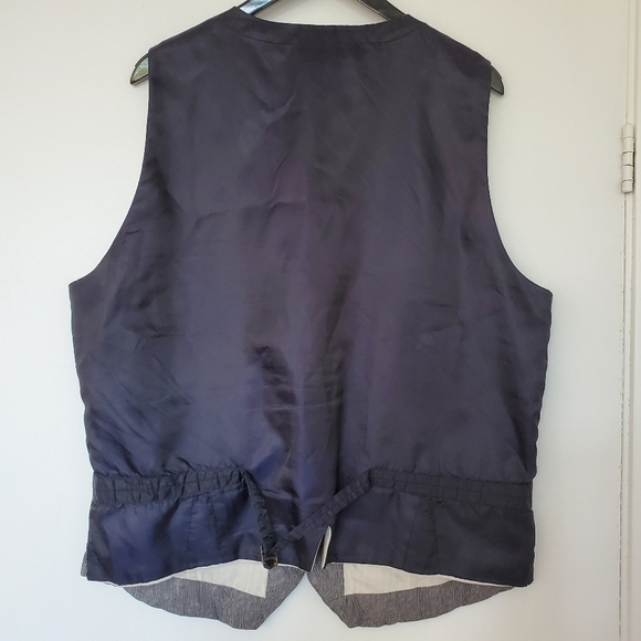 Scotch&Soda Amsterdam Couture Mens Vest Navy Blue and White Pinstripe XXL/54 - Picture 2 of 4
